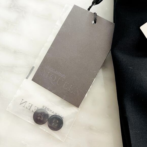 Alexander McQueen Dress Pant Cigarette Flat Front Trouser Wool Black 44 NEW $990 - Picture 5 of 13